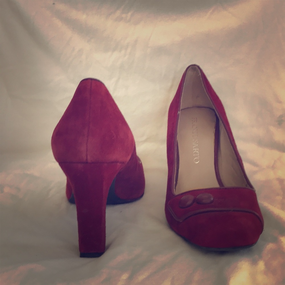 Franco Sarto oxblood round toe 3” pump